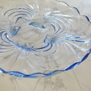 Send Me Offers! Large Vintage Cambridge Caprice Blue Cake Dessert Plate